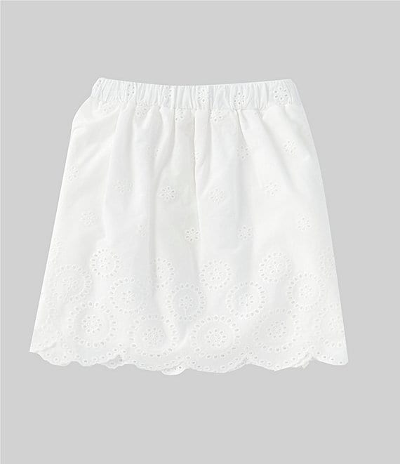 Color:White - Image 1 - Big Girls 7-16 Eyelet Skirt