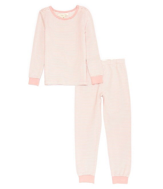 Copper Key Big/Little Girls 2T-12 Long Sleeve Stripe Print Top & Matching Pant 2-Piece Pajama Set
