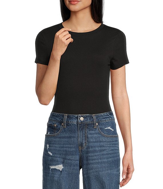 Crew Neck Short Sleeve Bodysuit