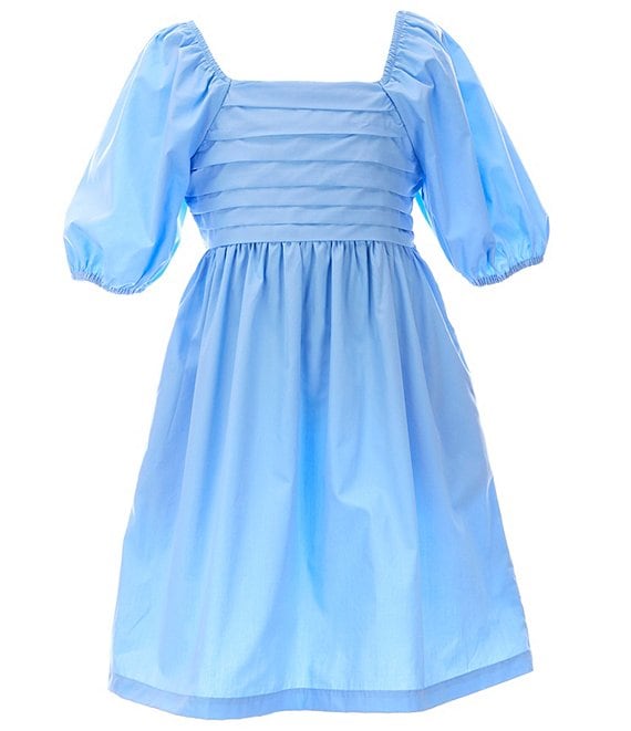 Color:Blue - Image 1 - Girls 7-16 Pleat Front Dress