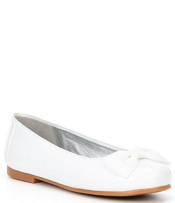 Color:White - Image 1 - Girls' Joyyful Patent Bow Detail Ballet Flats (Youth)