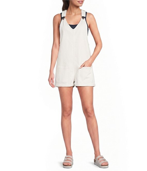Copper Key Hailey V-Neck Americana Roll Cuff Overalls