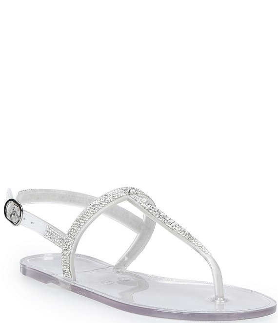 Copper Key Haven Rhinestone T-Strap Flat Sandals