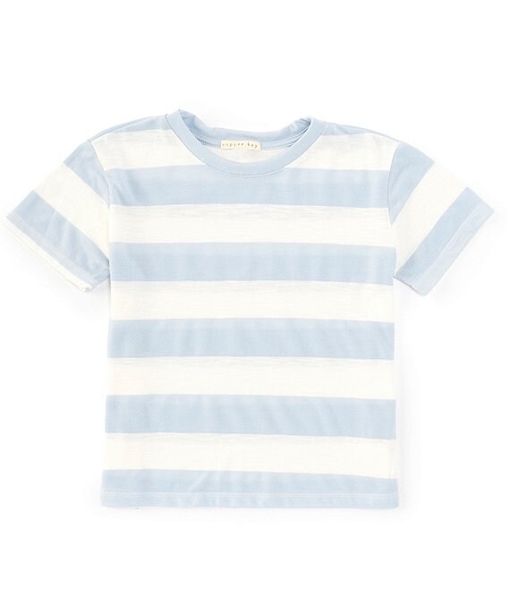 Copper Key Little Girls Wide Stripe Boxy T-Shirt