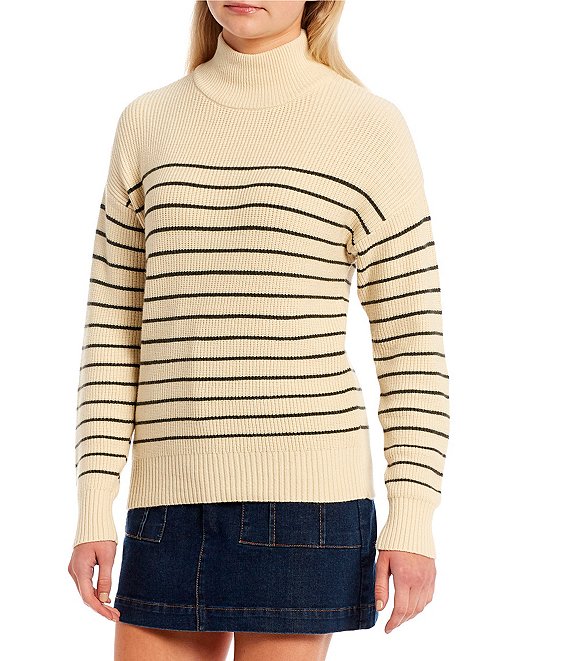 Copper Key Mock Neck Striped Sweater | Dillard's