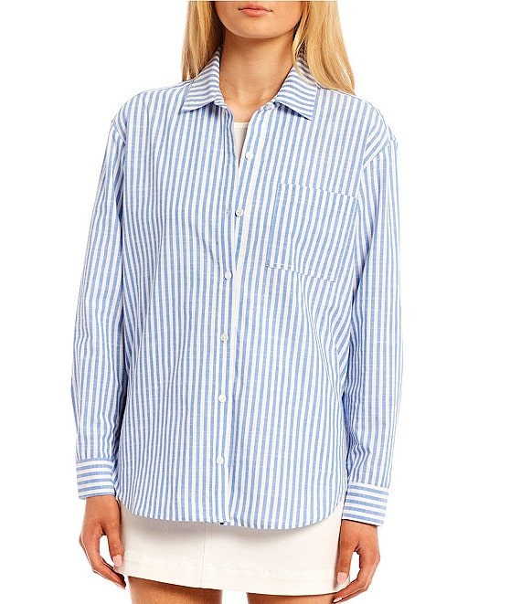 Coordinating Stripe Print Button Down Shirt | Dillard's