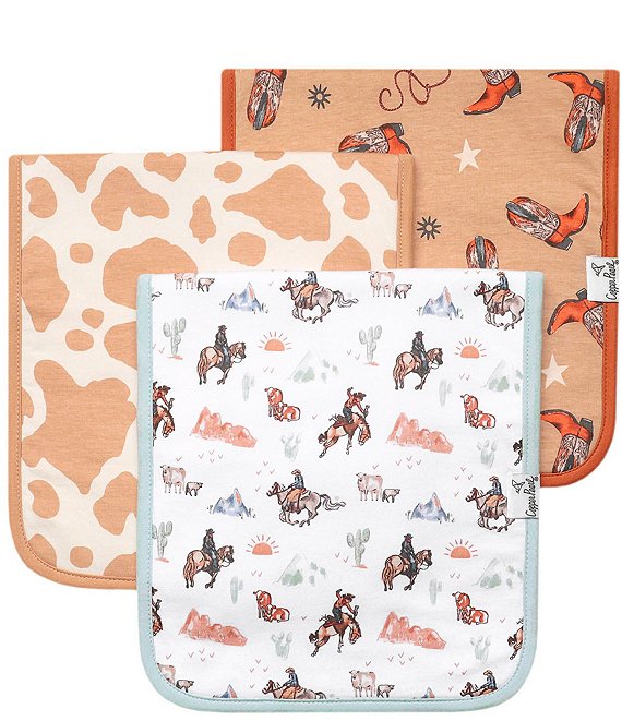 Copper Pearl Baby Boys Boone Western Print Burp Cloths 3-Pack
