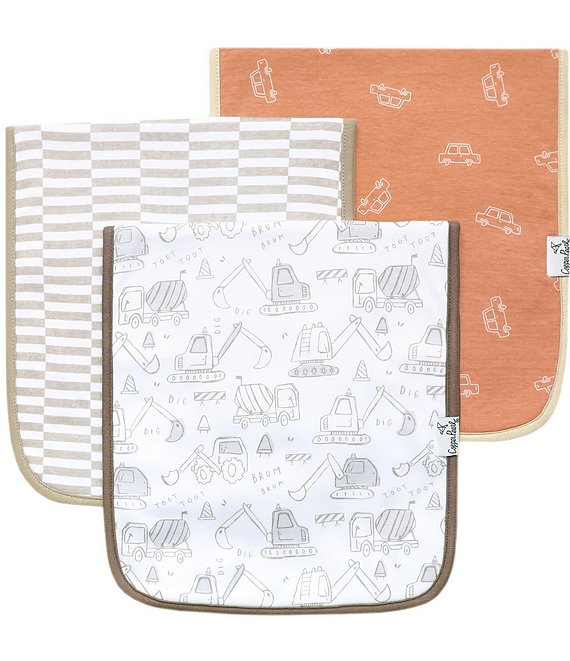 Copper Pearl Baby Boys Gage Print Oversized Burp Cloths 3-Pack