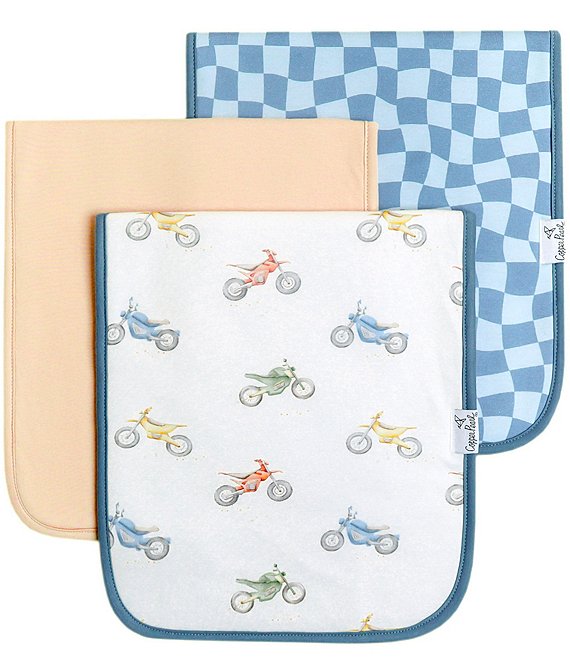 Copper Pearl Baby Boys Ryder Print Oversized Burp Cloths 3-Pack