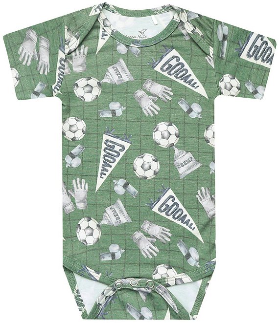 Copper Pearl Baby Boys Short Sleeve Kickoff Bamboo Bodysuit