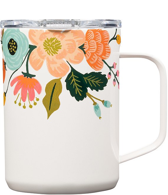 Color:Cream Lively - Image 1 - Rifle Paper Co. Stainless Steel Triple-Insulated Floral Coffee Mug