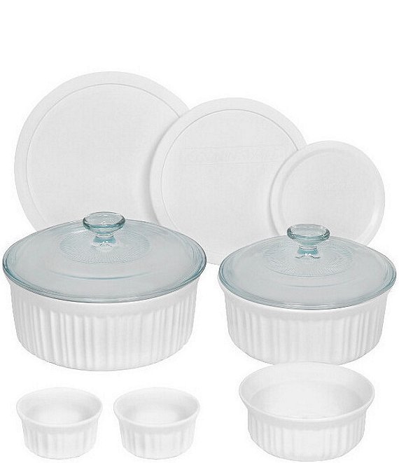 Restaurantware 7 Ounce White Casserole Dishes, 10 Square White