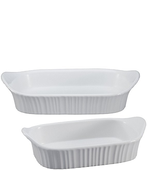 CorningWare French White 2 Piece Rectangular Baking Dish Set Dillard s