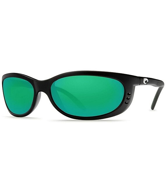 Color:Black Green Mirror - Image 1 - Fathom Green Polarized Wrap Sunglasses