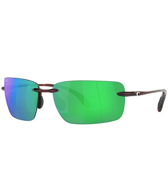 Costa Men's 6S9074 Gulf Shore Tortoise Mirrored 66mm Rectangle Polarized Sunglasses