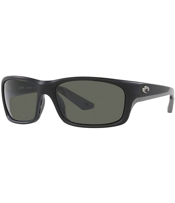 Color:Matte Black - Image 1 - Men's Matte Black Mirrored 580G Polarized Rectangle Sunglasses