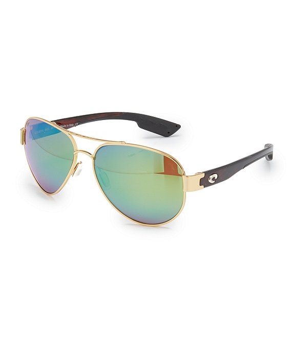 Color:Gold/Green Mirror - Image 1 - Southpoint Polarized Aviator Sunglasses