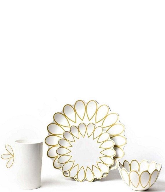 Coton Colors Deco Gold Scallop 4-Piece Place Setting