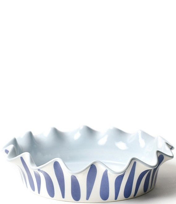 Coton Colors Iris Blue Drop Ruffle Pie Dish, 9-inch, Blue - Image 1