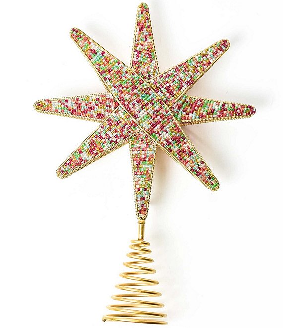 Coton Colors Multi-Colored Beaded Star Large Tree Topper