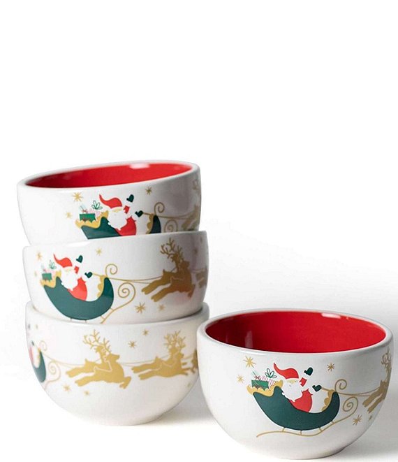 Coton Colors Vintage Christmas Village Appetizer Bowls, Set of 4 ...