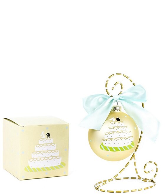 Coton Colors Wedding Cake Glass Ornament with Stand Set Dillard s