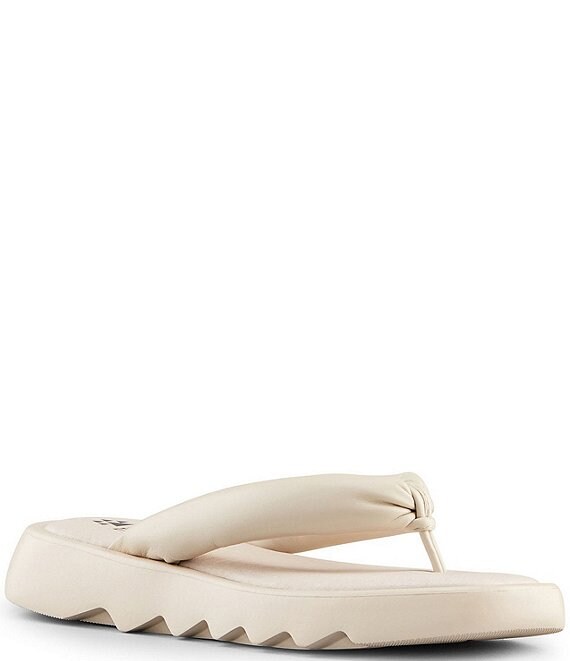 Cougar Jasmine Water-Repellent Leather Puff Platform Thong Sandals