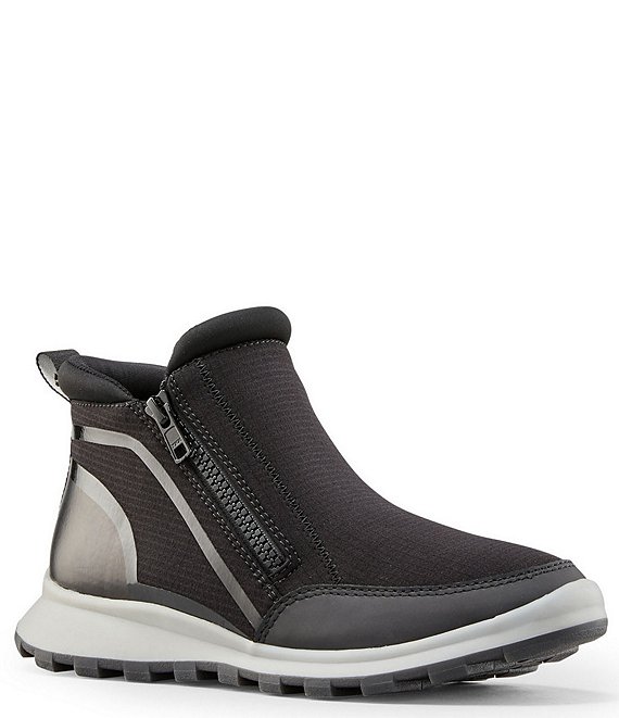 Color:Black - Image 1 - River Waterproof Nylon Double Zip Hi-Top Sneakers