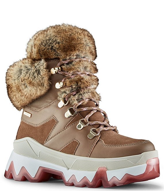 Color:Draft - Image 1 - Warrior Faux Fur Waterproof Leather and Suede Cold Weather Boots