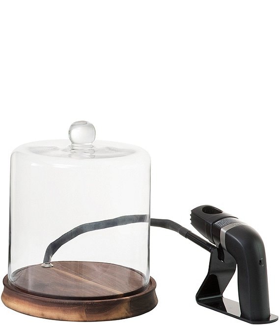 Color:Clear/Wood - Image 1 - Crafthouse By Fortessa Glass Smoking Cloche with Smoke Infusing Gun