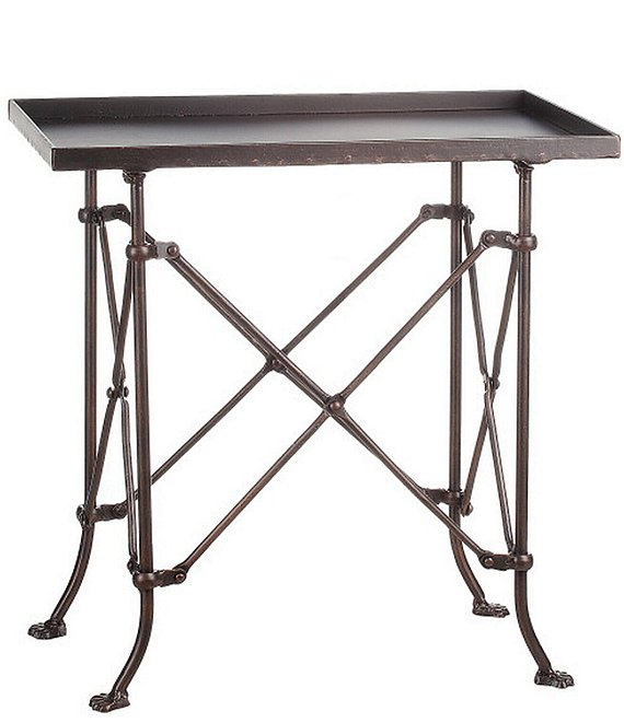 Creative Co Op Vintage Rectangular Metal Side Table with Unique Claw Sole Feet