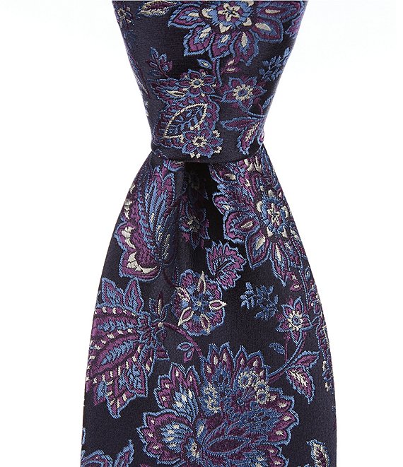 Cremieux Autrey Persian 3 1/8#double; Traditional Woven Silk Tie, Purple - Image 1