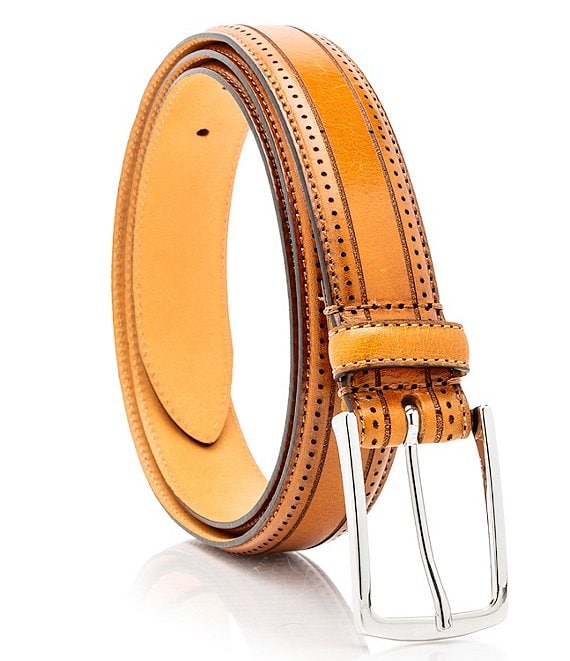Cremieux Baroque-Pattern Leather Belt | Dillard's