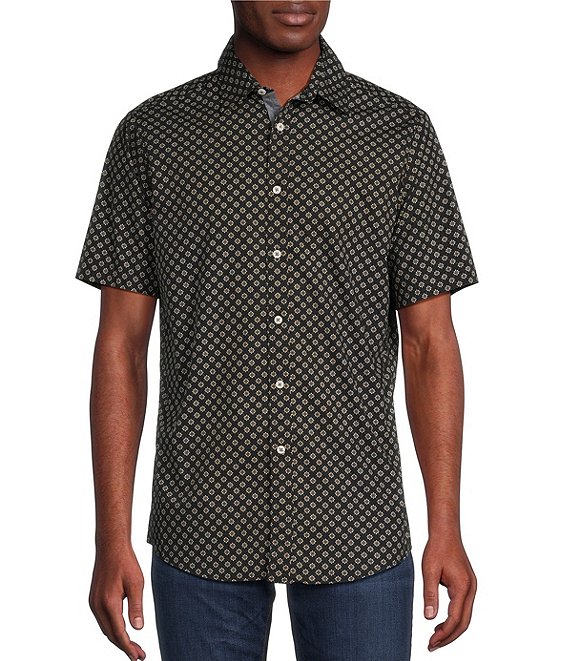 Cremieux Big Tall Geometric Printed Stretch Short Sleeve Woven Shirt Dillard s
