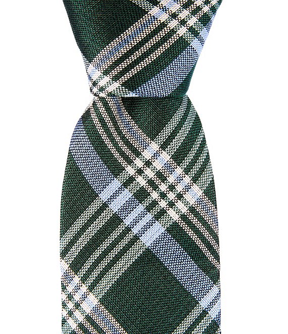 Cremieux Big & Tall Plaid Traditional Woven Silk Tie