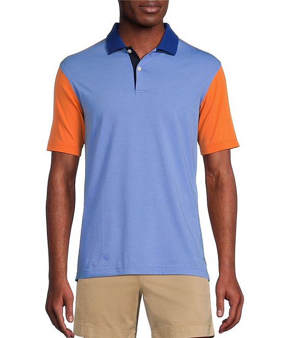 Cremieux Blue Label Color Block Short Sleeve Polo Shirt