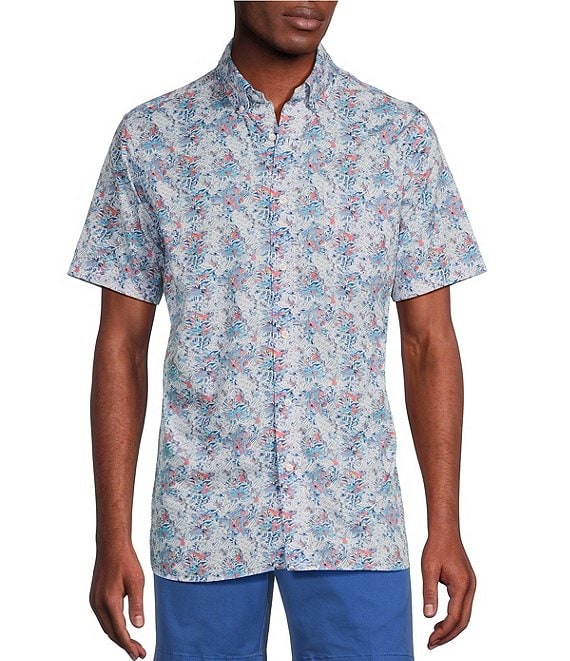 Cremieux Blue Label Crazy Mix Print Short-Sleeve Woven Shirt | Dillard's