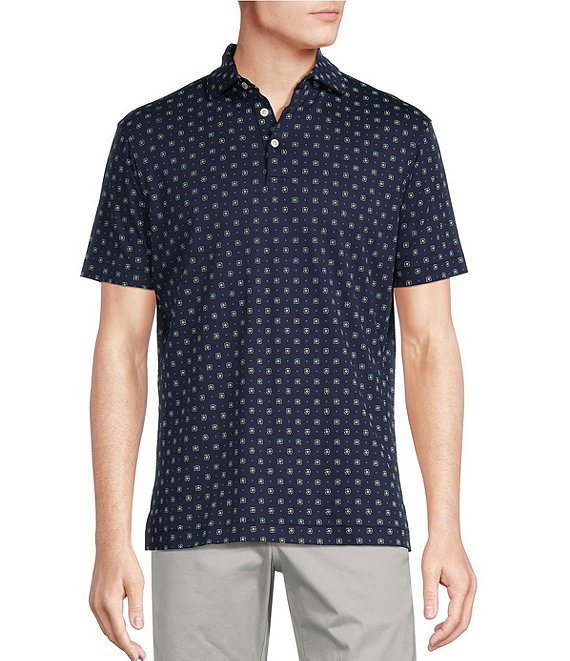 Cremieux Blue Label Geometric Print Short-Sleeve Interlock Polo Shirt ...