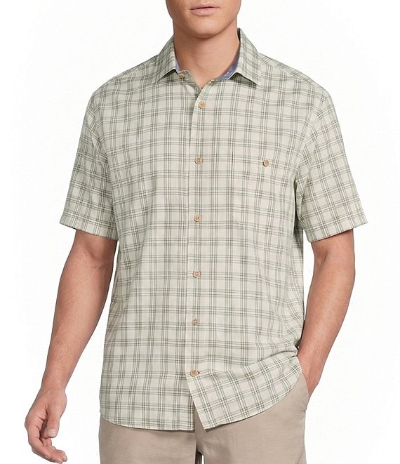 Cremieux Blue Label Grid Plaid Short Sleeve Woven Shirt