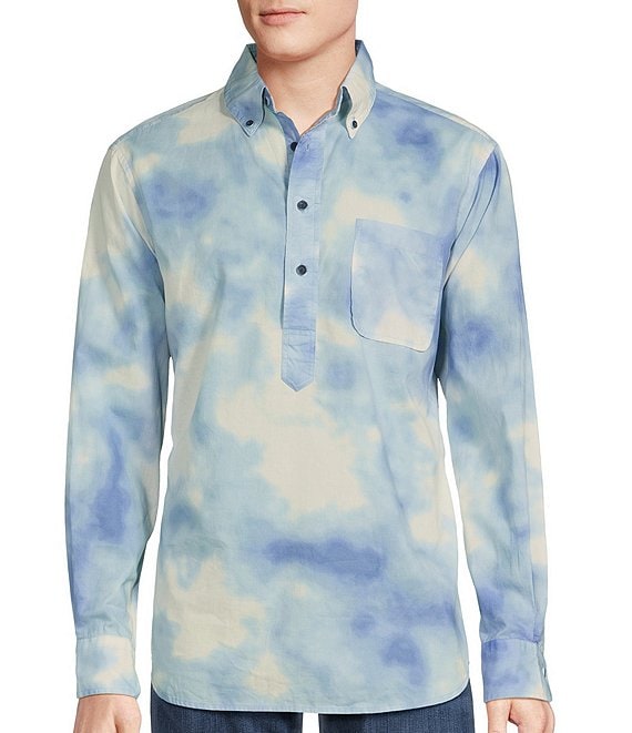 Cremieux Blue Label Kyoto Collection Tie-Dyed Popover Oxford Long ...
