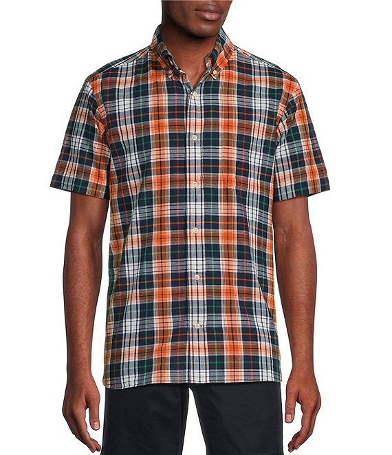 Cremieux Blue Label Large Plaid Madras Short Sleeve Woven Shirt | Dillard's