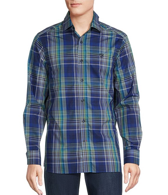 Cremieux Blue Label Large Plaid Poplin Long Sleeve Woven Shirt | Dillard's