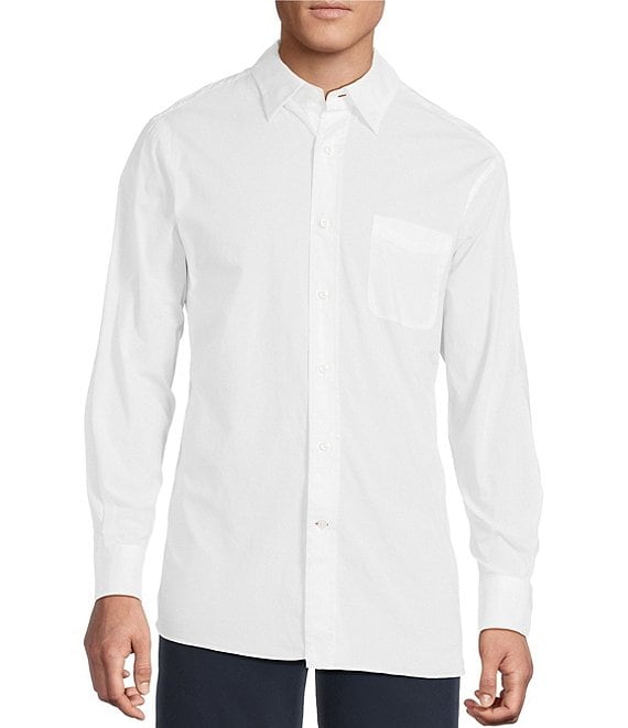 Cremieux Blue Label Long Sleeve Hidden Button Down Solid Comfort Stretch Woven Shirt