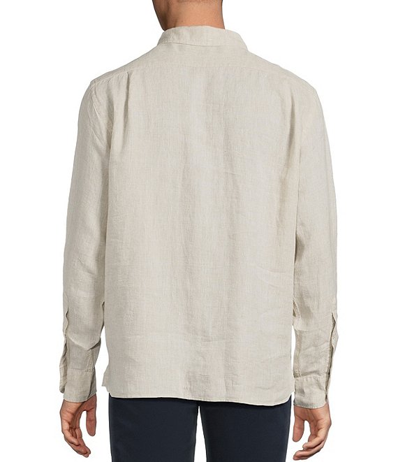Cremieux Blue Label Long Sleeve Spread Solid French Linen Woven