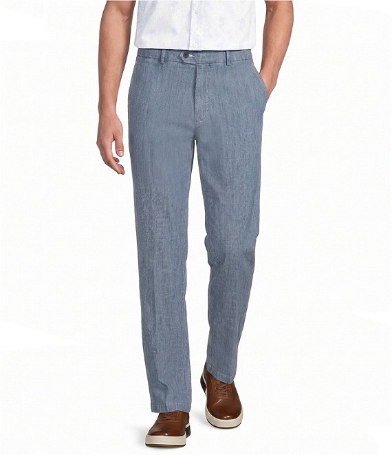 Cremieux Blue Label Madison Flat Front Chambray Pants