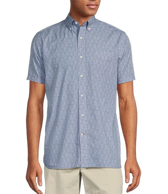Cremieux Blue Label Mini-Dot Print Short Sleeve Woven Shirt | Dillard's