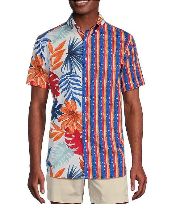 Cremieux Blue Label Multi Print Poplin Short Sleeve Woven Shirt | Dillard's