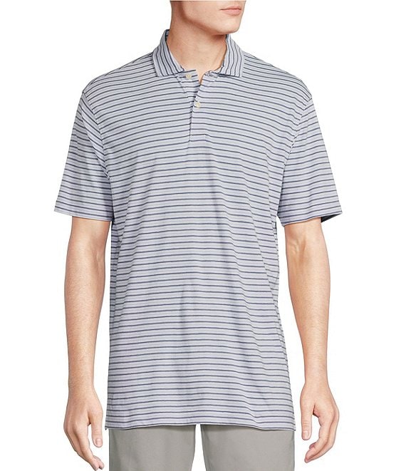 Cremieux Blue Label Multi-Stripe Classic Fit Jersey Short Sleeve Polo ...