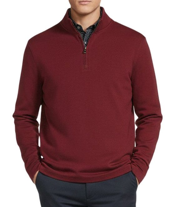 Cremieux Blue Label Quarter-Zip Pullover, Cabernet - Image 1