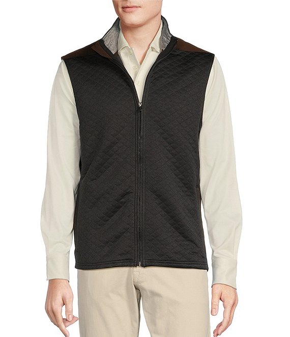 Color:Black - Image 1 - Blue Label Quilted Full-Zip Vest